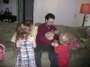 Papa hands out treats.