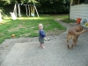 Walking with Lucy.