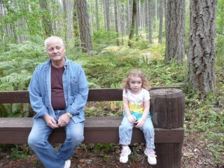 CareBear and Pas on a bench.