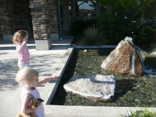 Fountain gazing.