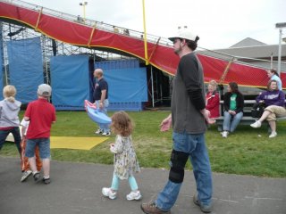 Waiting in line with Papa.