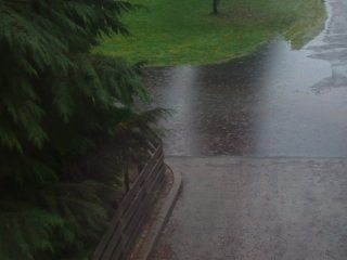 The street floods.