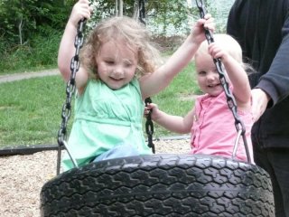Tire swing kids.