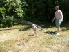 Chris watches LiliBee explore.