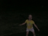 CareBear in the rain, at night.