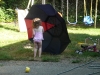 Isn't the point of the sprinkler to actually get wet?