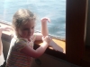 Watching the cars on the ferry.